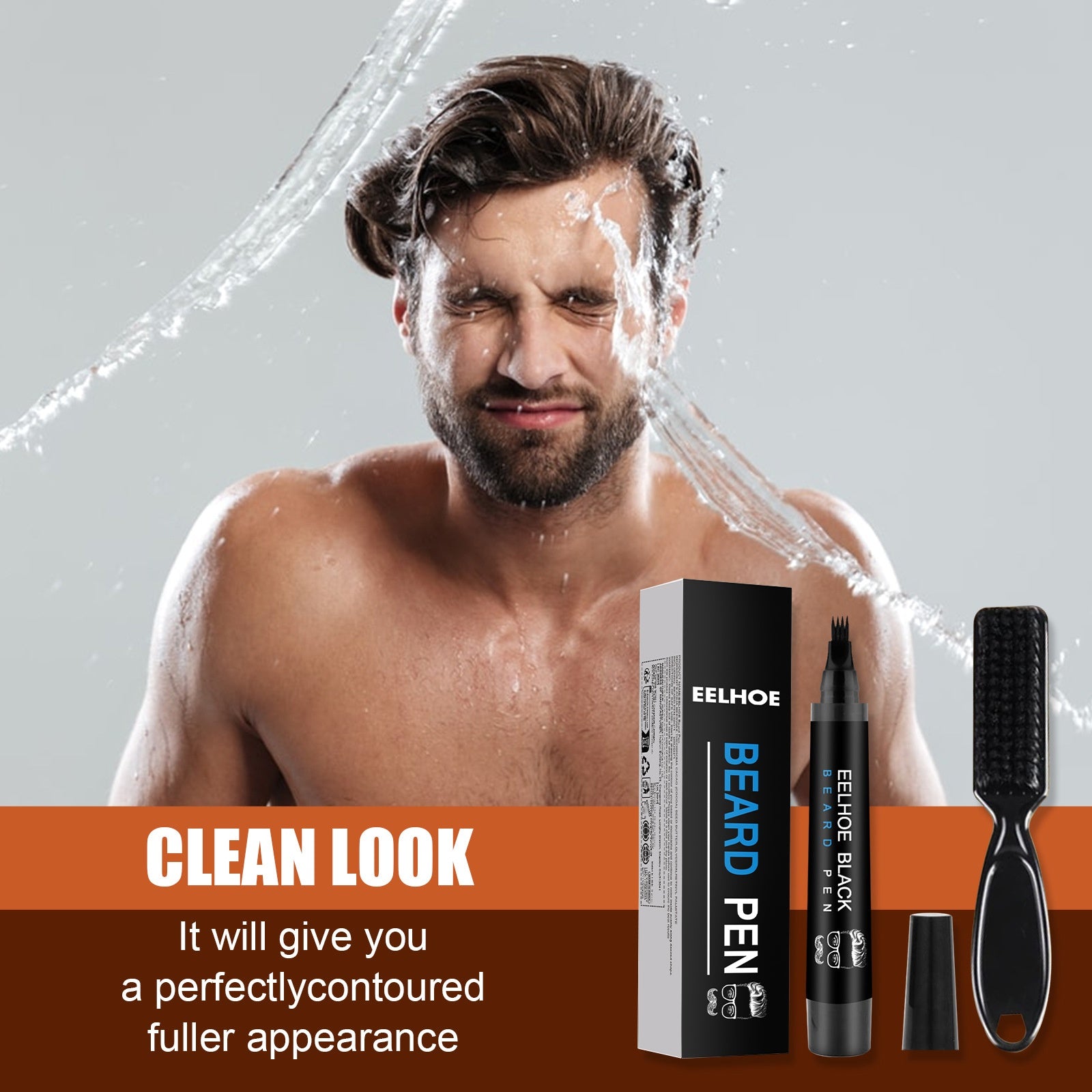 Beard Filling Pen Set, Waterproof, Sweat-proof And Non-fading Beard Pen, Beard Tracing Pen